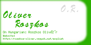 oliver roszkos business card